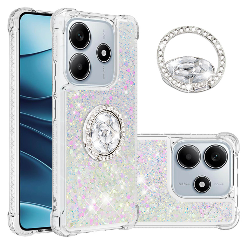 (Laser / Hearts) For Xiaomi Redmi Note 14 4G (163.25Mm) Tpu Case With Kickstand Quicksand Shockproof Cover 6914281527498