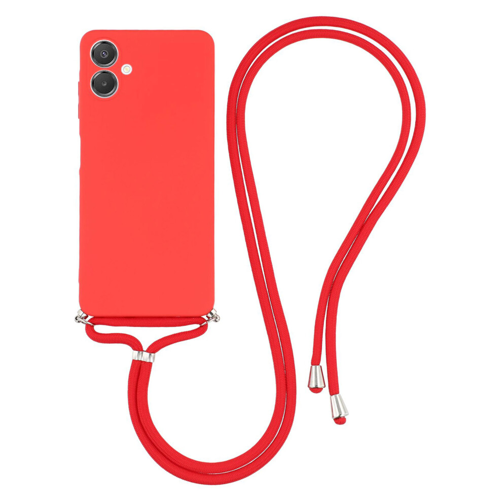 (Red) For Samsung Galaxy A04e 4G Case Flexible Tpu Fiber Lining Anti-Shock Crossbody Phone Cover Red 6914280081960