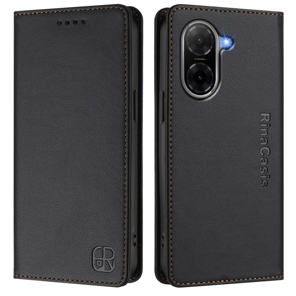 (Black) For Xiaomi Poco C71 4G / Redmi A5 4G (171.7Mm) Leather Case Rinacasis Rc01 Phone Cover With Rfid Blocking Wallet Stand Black 6914285741913