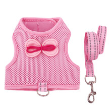 Small Pet Harness and Rope Set Adjustable and- pink M