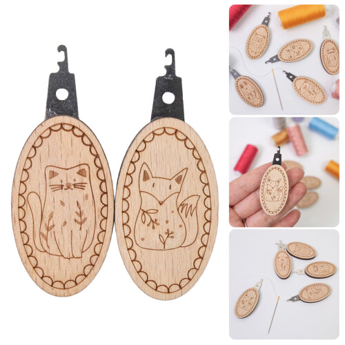 2 Pcs Needle Threader with Animal Pattern Needle-Combination 3 2