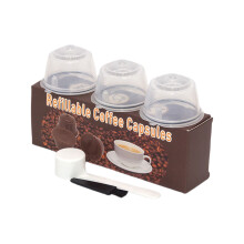 3 Pack Refillable Coffee Pods Set Plastic Texture for-Clear
