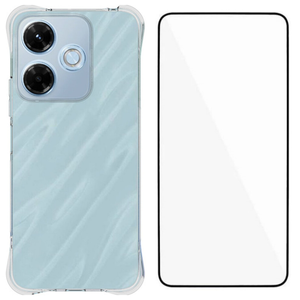 (Transparent) For Xiaomi Redmi 13X 4G Case Wanlonfeng Wl Series 2.0Mm Tpu Phone Cover With Tempered Glass Film 6914287442337