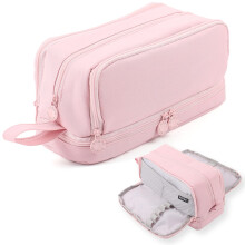Astuccio portatile, organizer di grande capacità per materiale scolastico, astuccio resistente con ampia apertura e pochette multifunzionale per