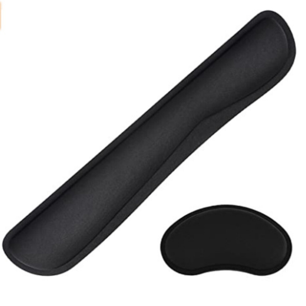 Ergonomic Wrist Rest Set For Computer Keyboard, Ultra Thick Memory Foam Supports Hand And Arm, Non-Skid Bottom Ensures Stability On Most Desk Surfaces 9486358036204