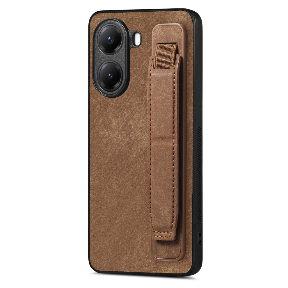 (Brown) For Xiaomi Poco X7 Pro 5G / Xiaomi Redmi Turbo 4 5G Case With Wristband Kickstand Leather + Tpu Phone Cover Brown 6914289627237