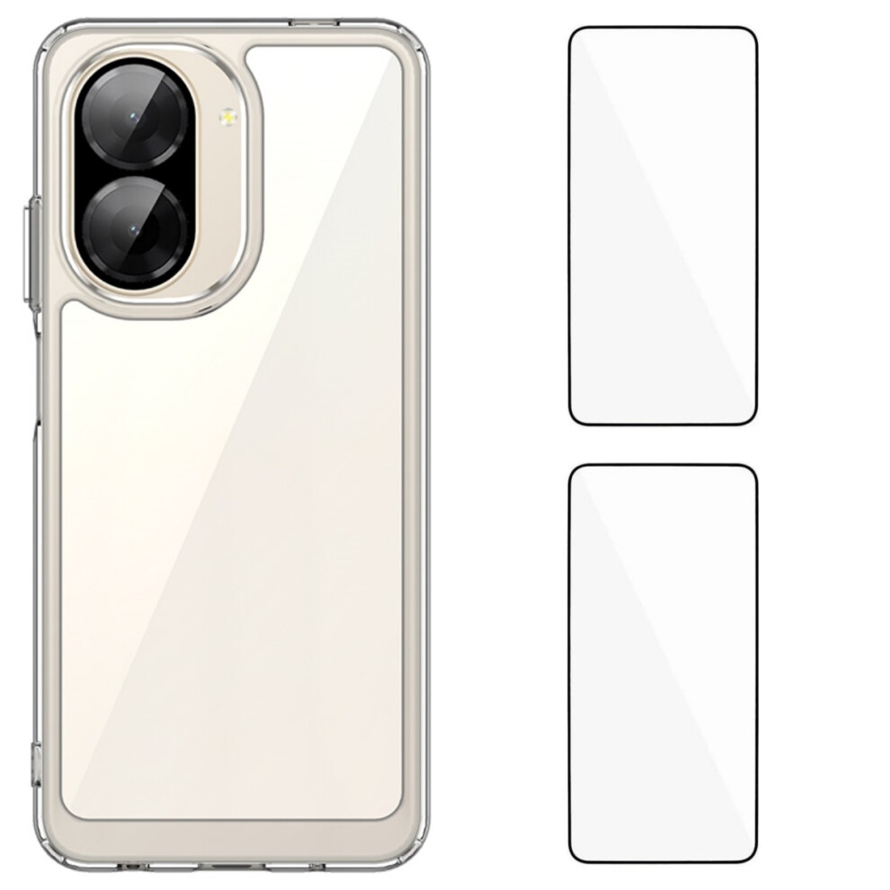 (Transparent) For Xiaomi Redmi A5 Nfc (Eu) (173.45Mm) Clear Phone Case Wanlonfeng Mf2 Series Tpu Acrylic Cover With 2Pcs Tempered Glass 6914288300766