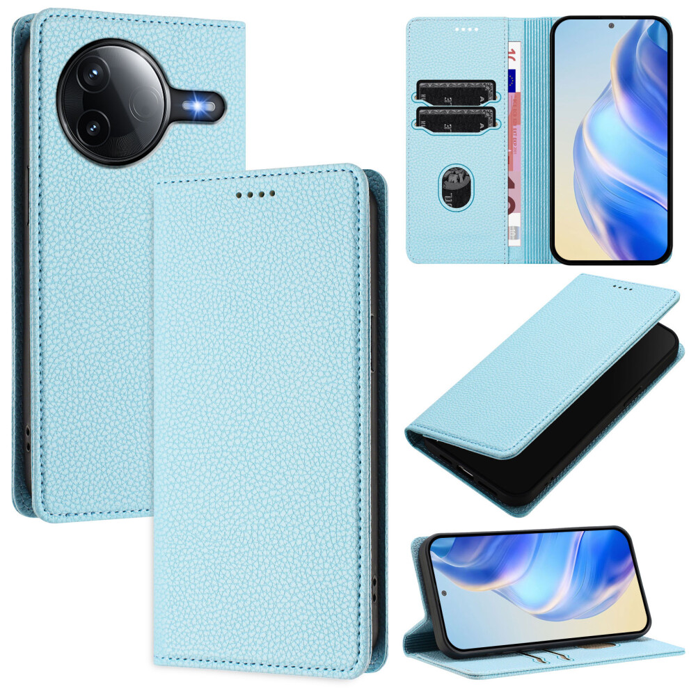 (Baby ) For Xiaomi Poco F7 Pro 5G / Xiaomi Redmi K80 5G / Xiaomi Redmi K80 Pro 5G / Xiaomi Poco F7 Ultra 5G Wallet Case Rfid Blocking Lit Blue 6914281061893