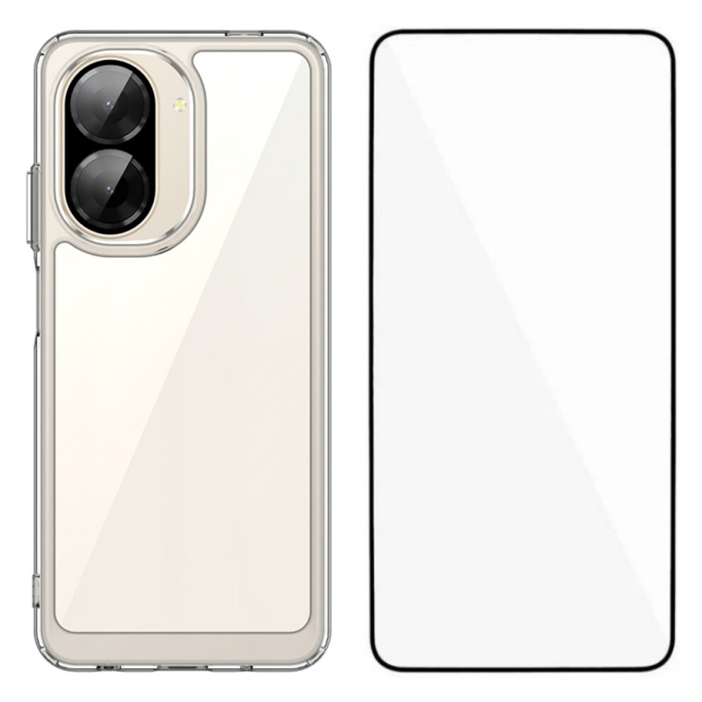 (Transparent) For Xiaomi Redmi A5 Nfc (Eu) (173.45Mm) Case Wanlonfeng Mf Series Tpu Acrylic Clear Phone Cover With Tempered Glass Film 6914285247743