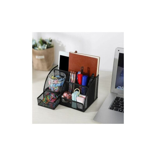 Stylish Mesh Surface Desktop Organizer, Robust Mesh Metal Multifunctional Caddy for Office Home 1
