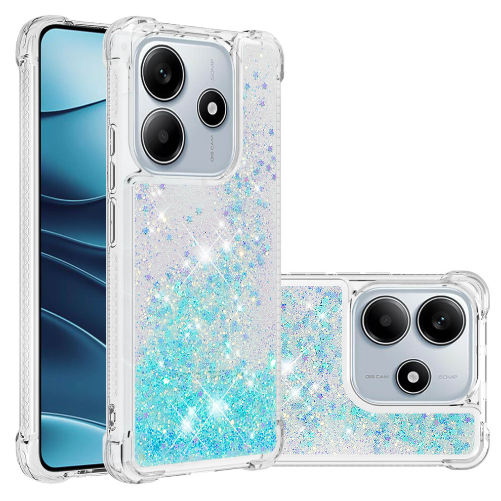 ( / Pentagram) For Xiaomi Redmi Note 14 4G (163.25Mm) Tpu Case Glitter Quicksand Shockproof Phone Back Cover Blue 6914285490484