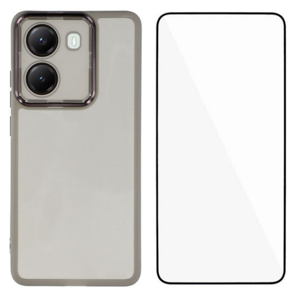 (Black) For Xiaomi Poco X7 Pro 5G Tpu Case Wanlonfeng Dksm Series Electroplated Frame Back Cover With Tempered Glass Black 6914285567889
