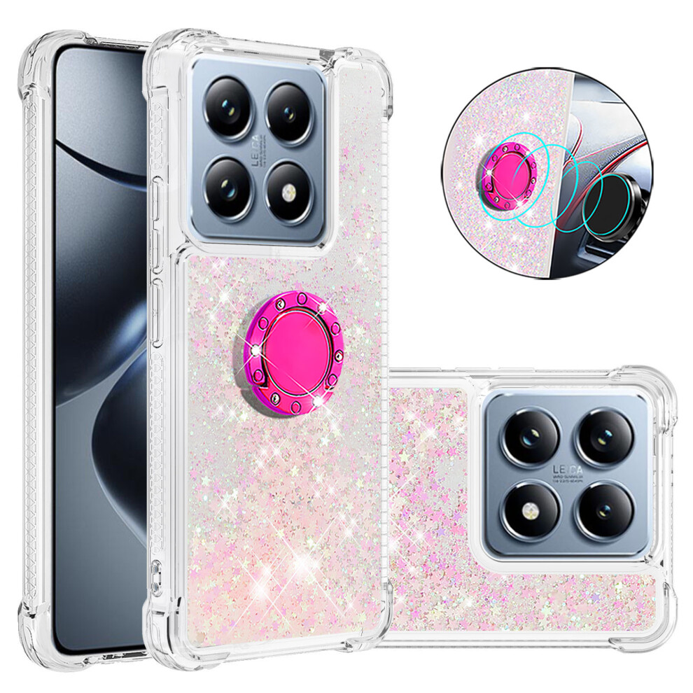 ( / Pentagram) For Xiaomi 14T Pro / Xiaomi 14T Tpu Case With Kickstand Quicksand Shockproof Cover Pink 6914283173600
