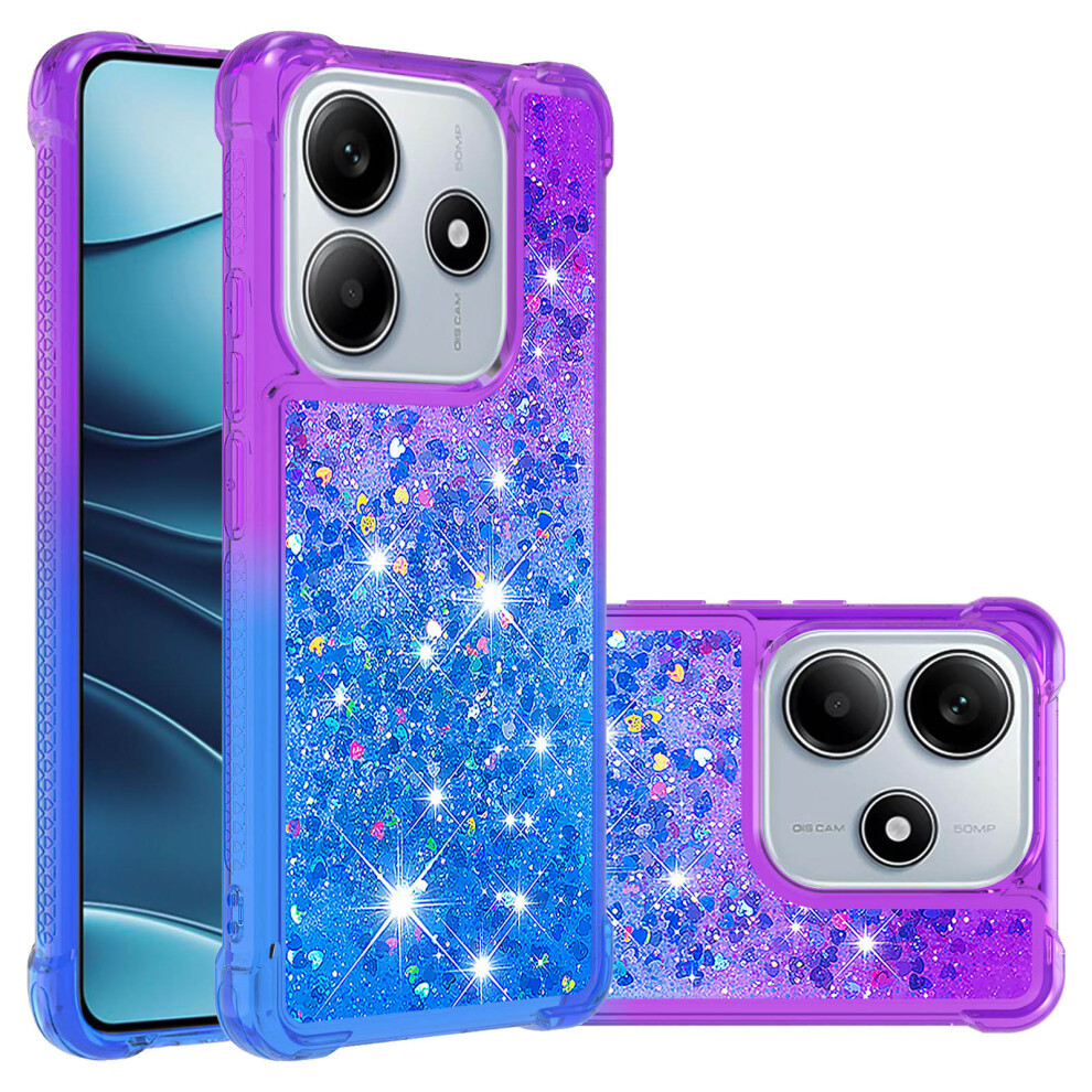 (Purple+Sky ) For Xiaomi Redmi Note 14 4G (164.84Mm) Tpu Case Gradient Quicksand Phone Back Cover Blue 6914288813099