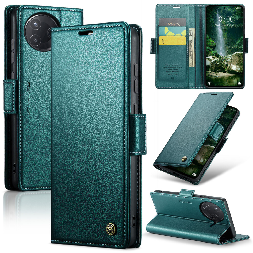 (Green) For Xiaomi Poco F7 Ultra 5G / Xiaomi Poco F7 Pro 5G Case Caseme 023 Series Rfid Blocking Leather Wallet Stand Phone Cover Green 6914281992449