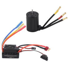 Kit ESC 60A com motor brushless, rotor balanceado de alta precisão e à prova d'água com dissipação de calor para carros e caminhões RC em
