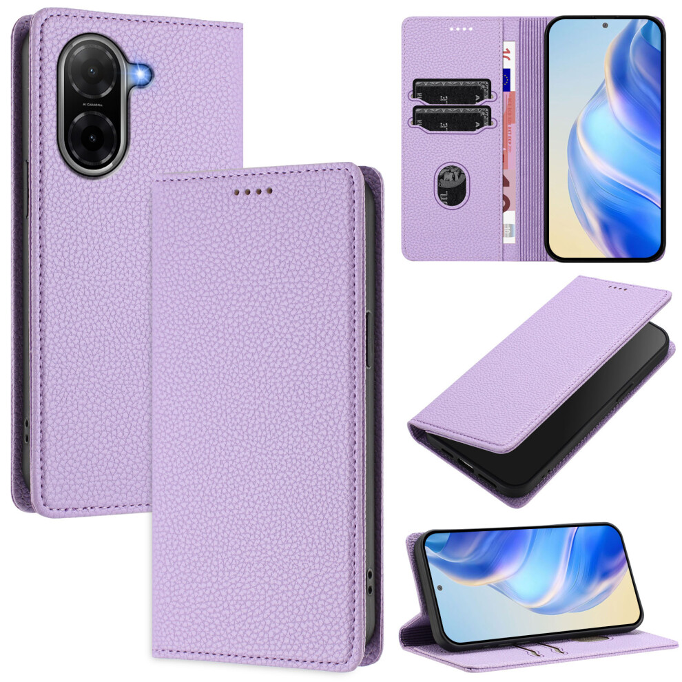 (Light ) For Xiaomi Poco C71 4G / Redmi A5 4G (171.7Mm) Wallet Case Rfid Blocking Litchi Texture Leather Mobile Cover Purple 6914288968645
