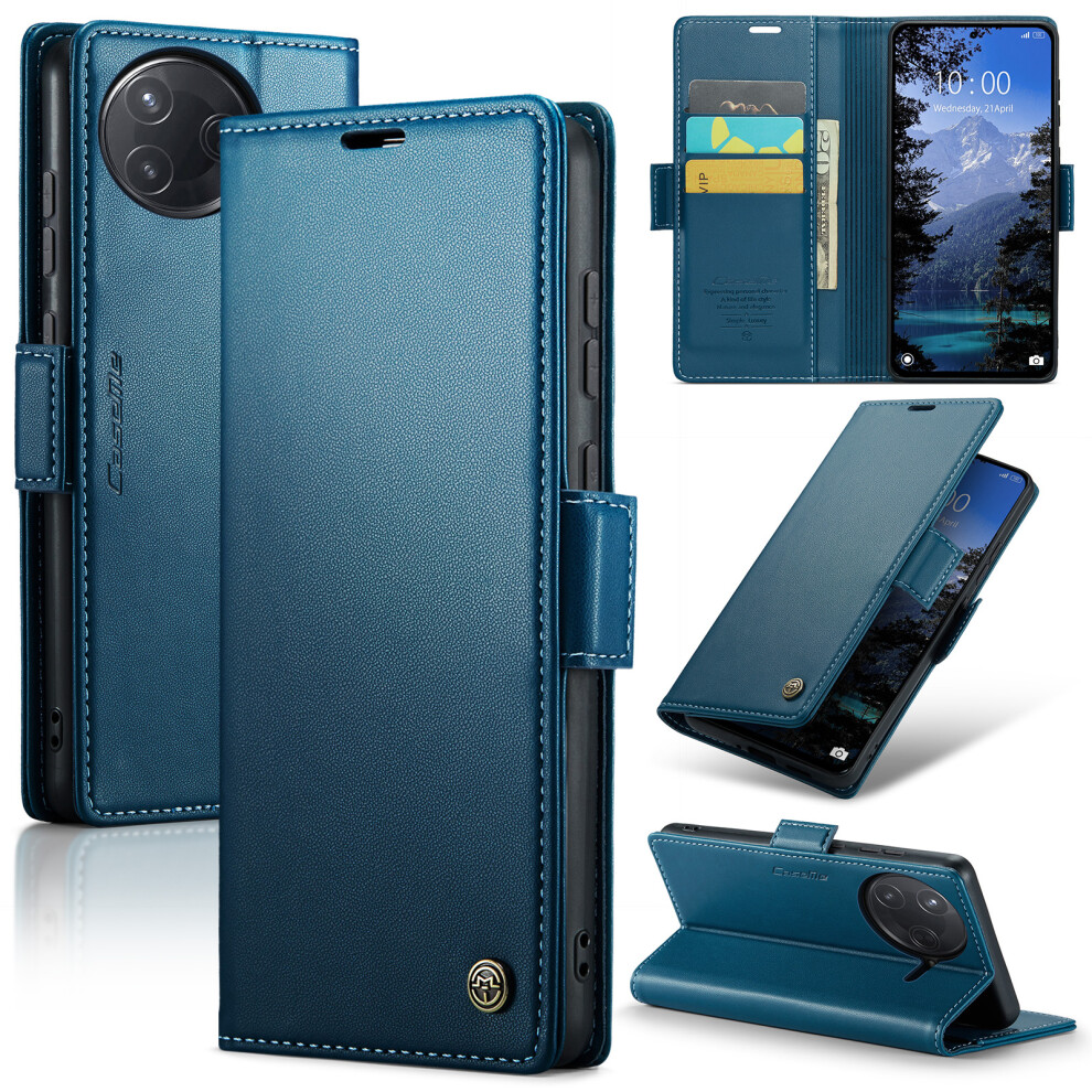 (Blue) For Xiaomi Poco F7 Ultra 5G / Xiaomi Poco F7 Pro 5G Case Caseme 023 Series Rfid Blocking Leather Wallet Stand Phone Cover Blue 6914282952220