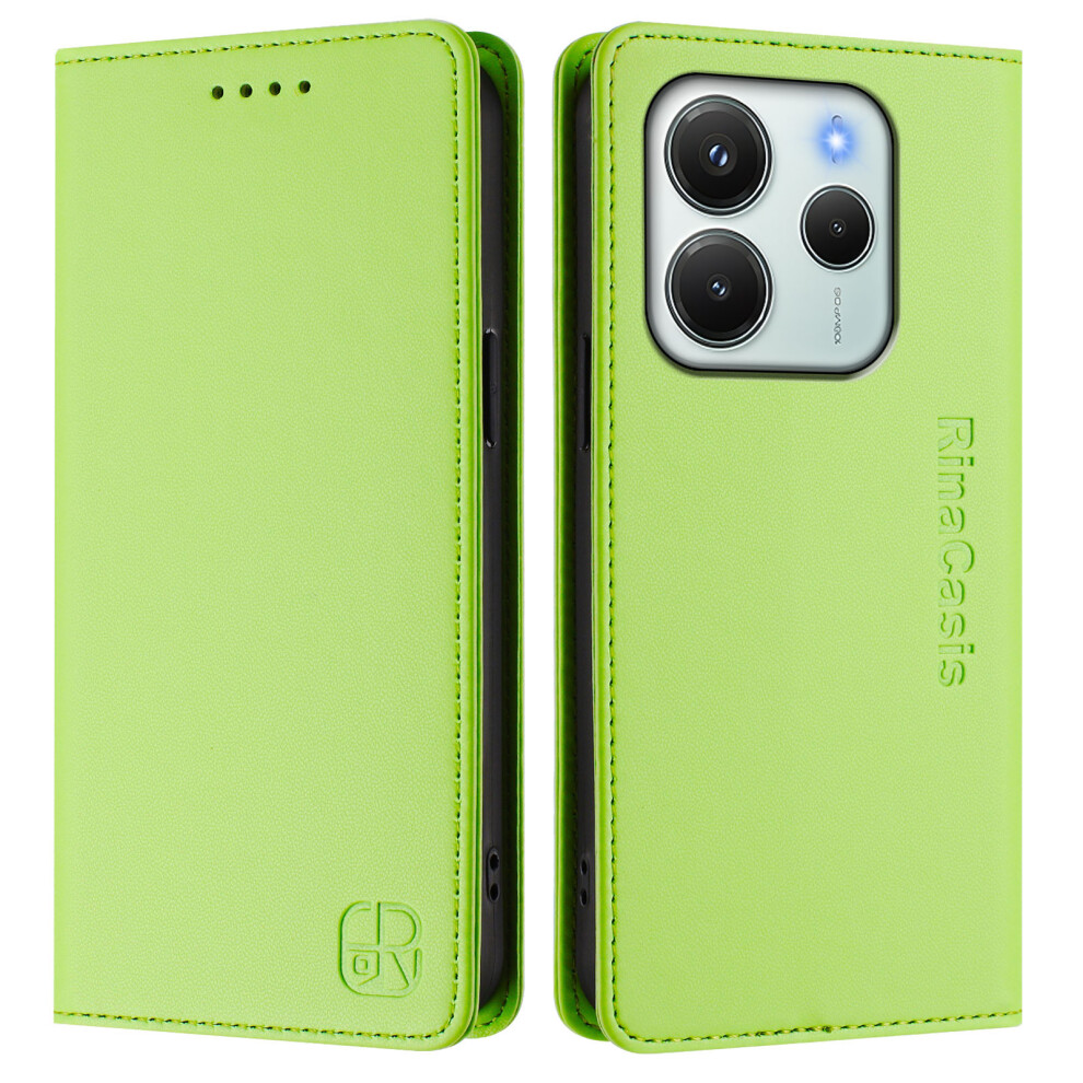 (Green) For Xiaomi Redmi Note 14 4G (164.84Mm) Leather Case Rinacasis Rc01 Phone Cover With Rfid Blocking Wallet Stand Green 6914288446228