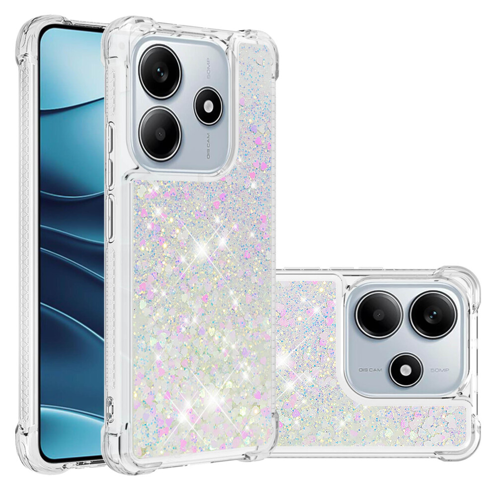 (Laser / Hearts) For Xiaomi Redmi Note 14 4G (163.25Mm) Tpu Case Glitter Quicksand Shockproof Phone Back Cover 6914287806924