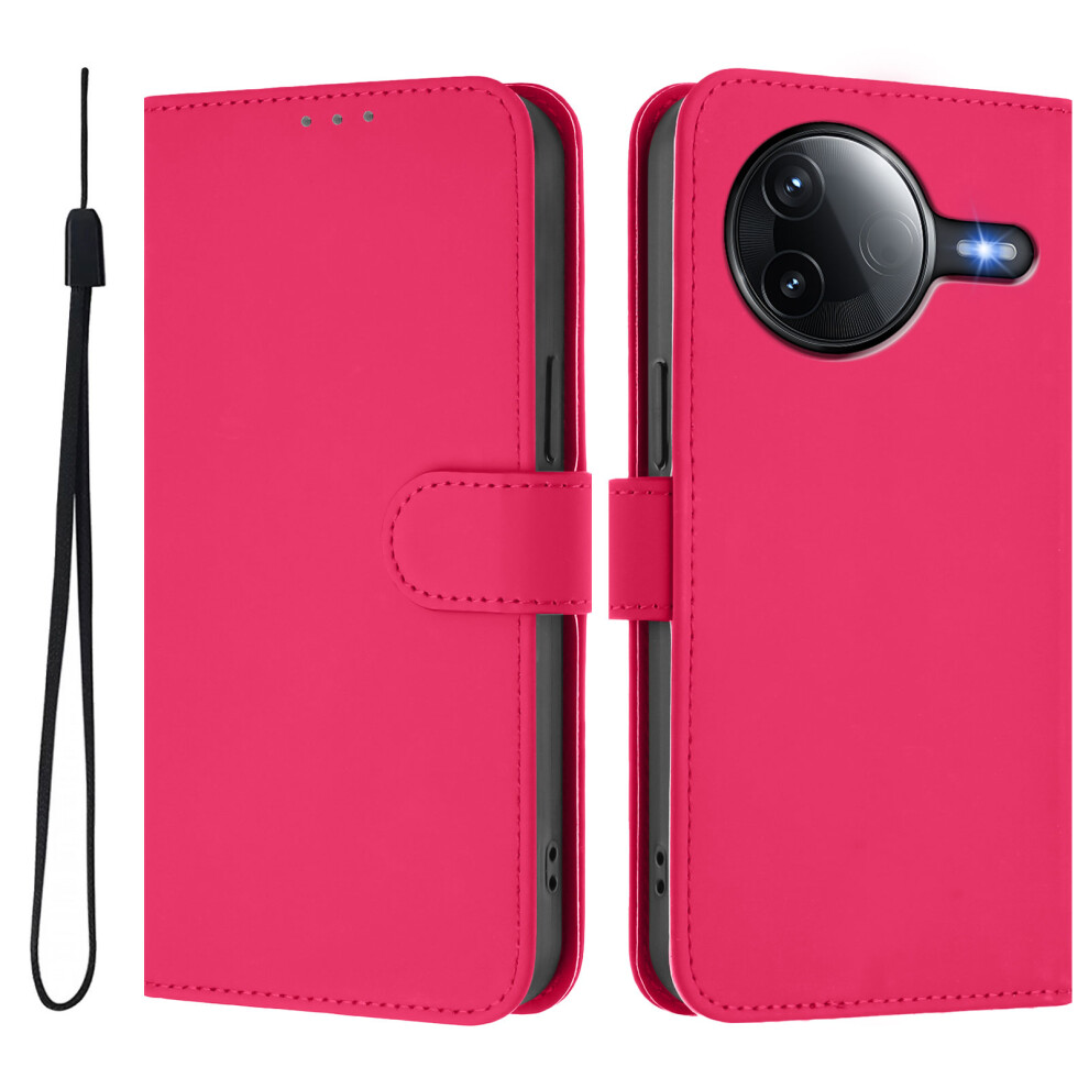 (Rose ) For Xiaomi Poco F7 Pro 5G / Xiaomi Mi K80 5G / Xiaomi Mi K80 Pro 5G / Xiaomi Poco F7 Ultra 5G Case Solid Color Wallet Leath Red 6914284129361
