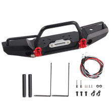 Kit de para-choque dianteiro de metal para corrida com luzes LED e guincho elétrico para carros RC Crawler. Peça de alta qualidade para upgrade,