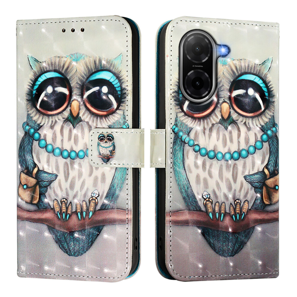 ( Owl) For Xiaomi Poco C71 4G / Redmi A5 4G (171.7Mm) Leather Case Pattern Printing Wallet Stand Mobile Cover With Strap Grey 6914287548602