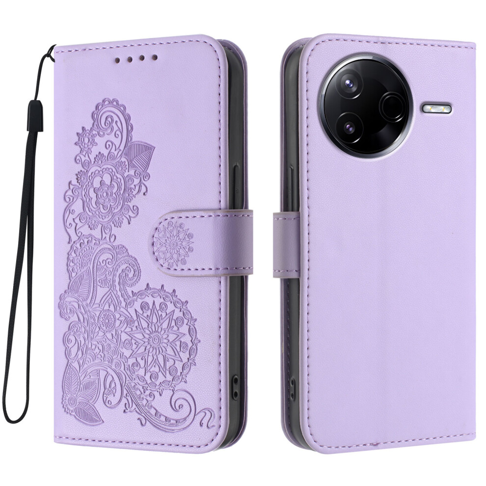 (Purple) For Xiaomi Redmi K80 Pro 5G / Xiaomi Poco F7 Ultra 5G Phone Cases Mandala Flower Leather Wallet Mobile Cover With Strap Purple 6914285558436