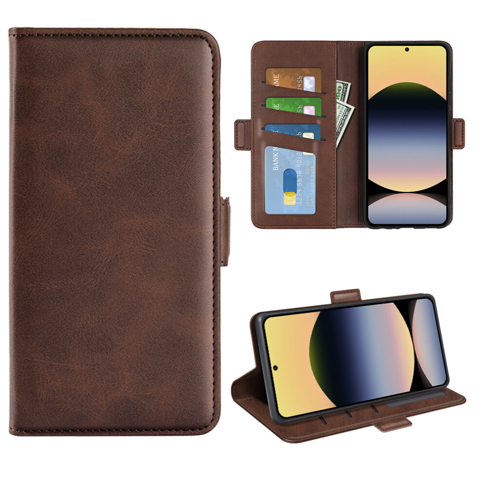 (Brown) For Xiaomi Redmi Note 14S 4G Case Calf Texture Leather Wallet Phone Cover Brown 6914282491088