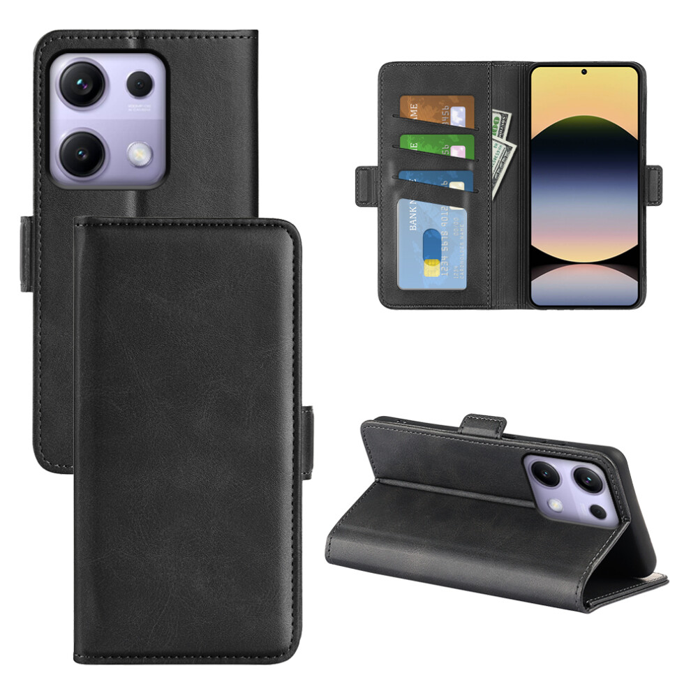 (Black) For Xiaomi Redmi Note 14S 4G Case Calf Texture Leather Wallet Phone Cover Black 6914284235529