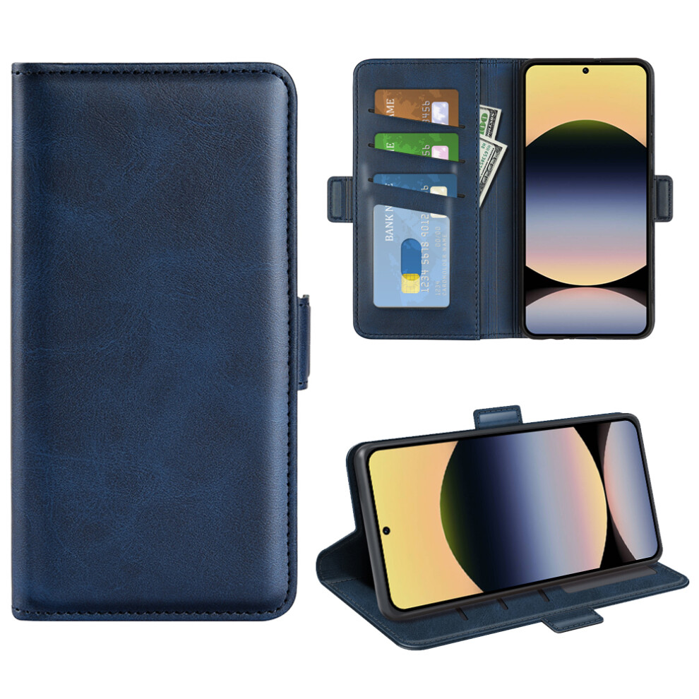 (Blue) For Xiaomi Redmi Note 14S 4G Case Calf Texture Leather Wallet Phone Cover Blue 6914284127282
