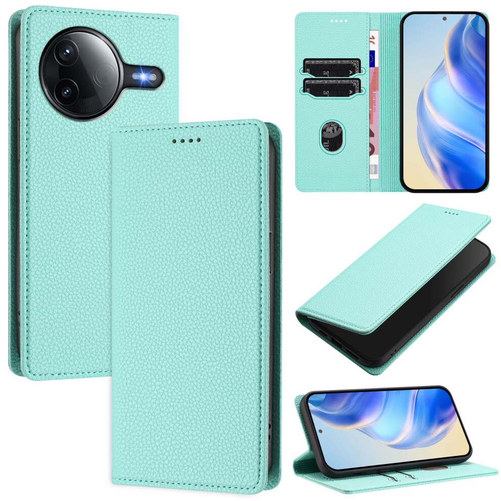 (Mint ) For Xiaomi Poco F7 Pro 5G / Xiaomi Redmi K80 5G / Xiaomi Redmi K80 Pro 5G / Xiaomi Poco F7 Ultra 5G Wallet Case Rfid Blocking Lit Green 6914281675014