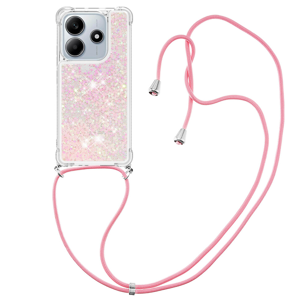 ( / Pentagrams) For Xiaomi Redmi Note 14 4G (163.25Mm) Tpu Case Quicksand Phone Cover With Lanyard Pink 6914283903580