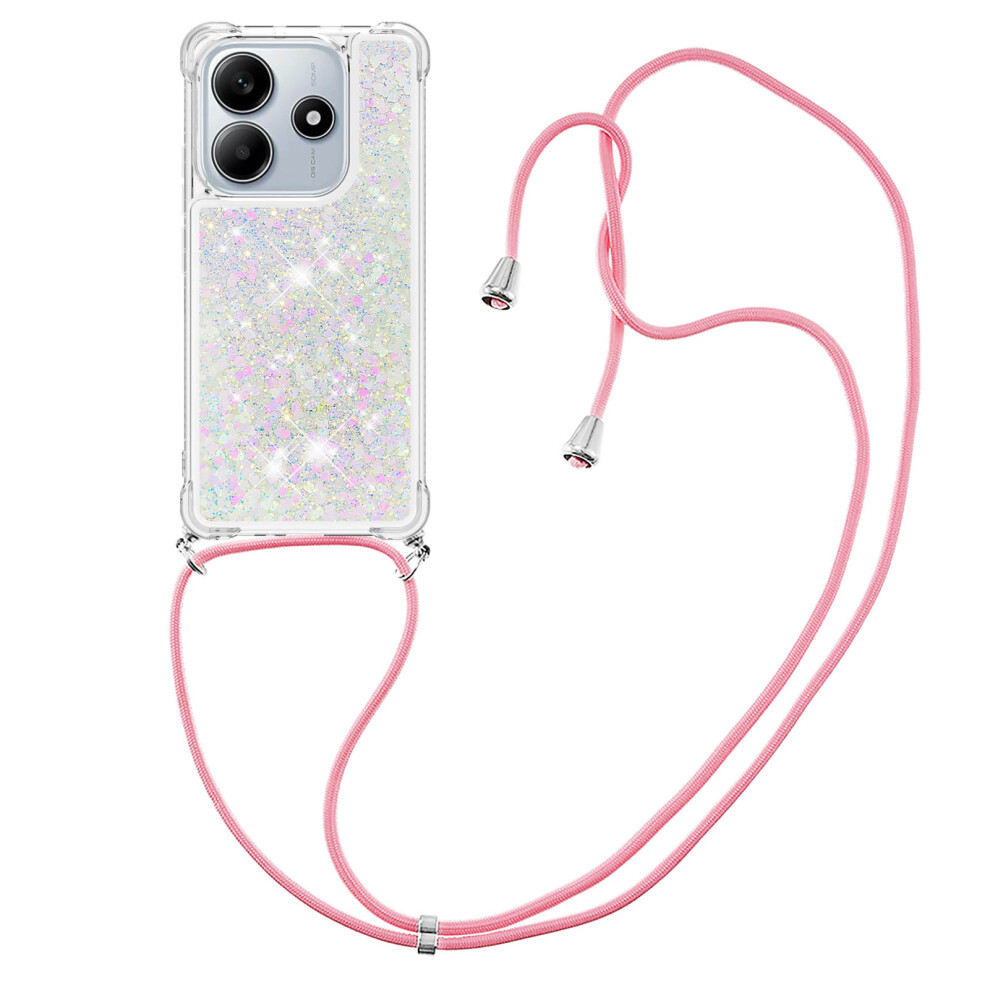 (Laser / Hearts) For Xiaomi Redmi Note 14 4G (163.25Mm) Tpu Case Quicksand Phone Cover With Lanyard 6914280506999