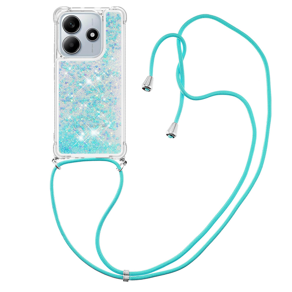 ( / Pentagram) For Xiaomi Redmi Note 14 4G (163.25Mm) Tpu Case Quicksand Phone Cover With Lanyard Blue 6914285571435