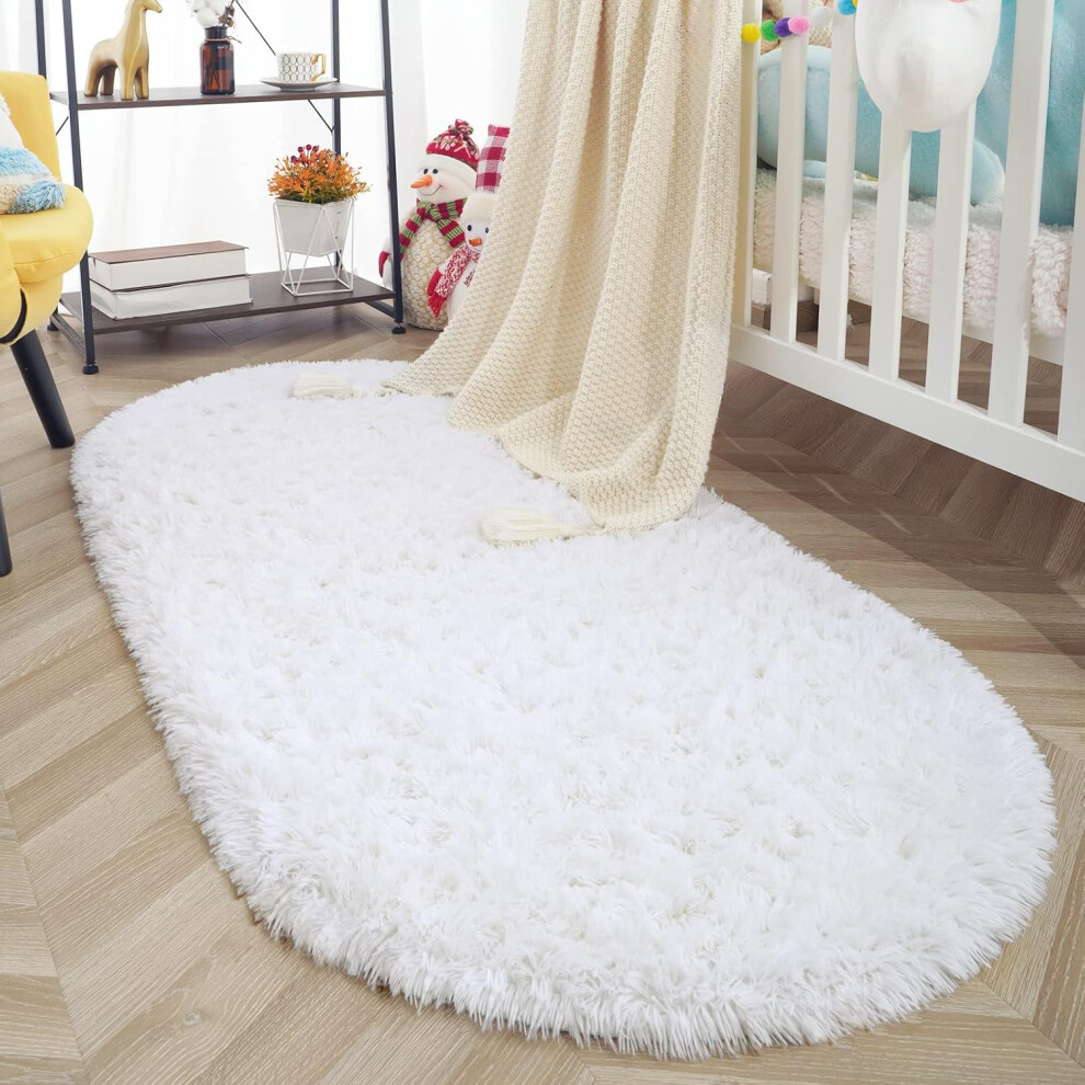 Indoor Carpet For Nursery Dorm Living Room, Fluffy Rugs 2.6 X 5.3Ft, Ultra Soft And Smooth Touch With Easy Care, Grey