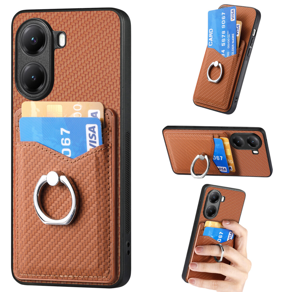 (Apricot) For Xiaomi Poco X7 Pro 5G / Xiaomi Redmi Turbo 4 5G Case Card Slots Ring Holder Kickstand Phone Cover 6914287880917