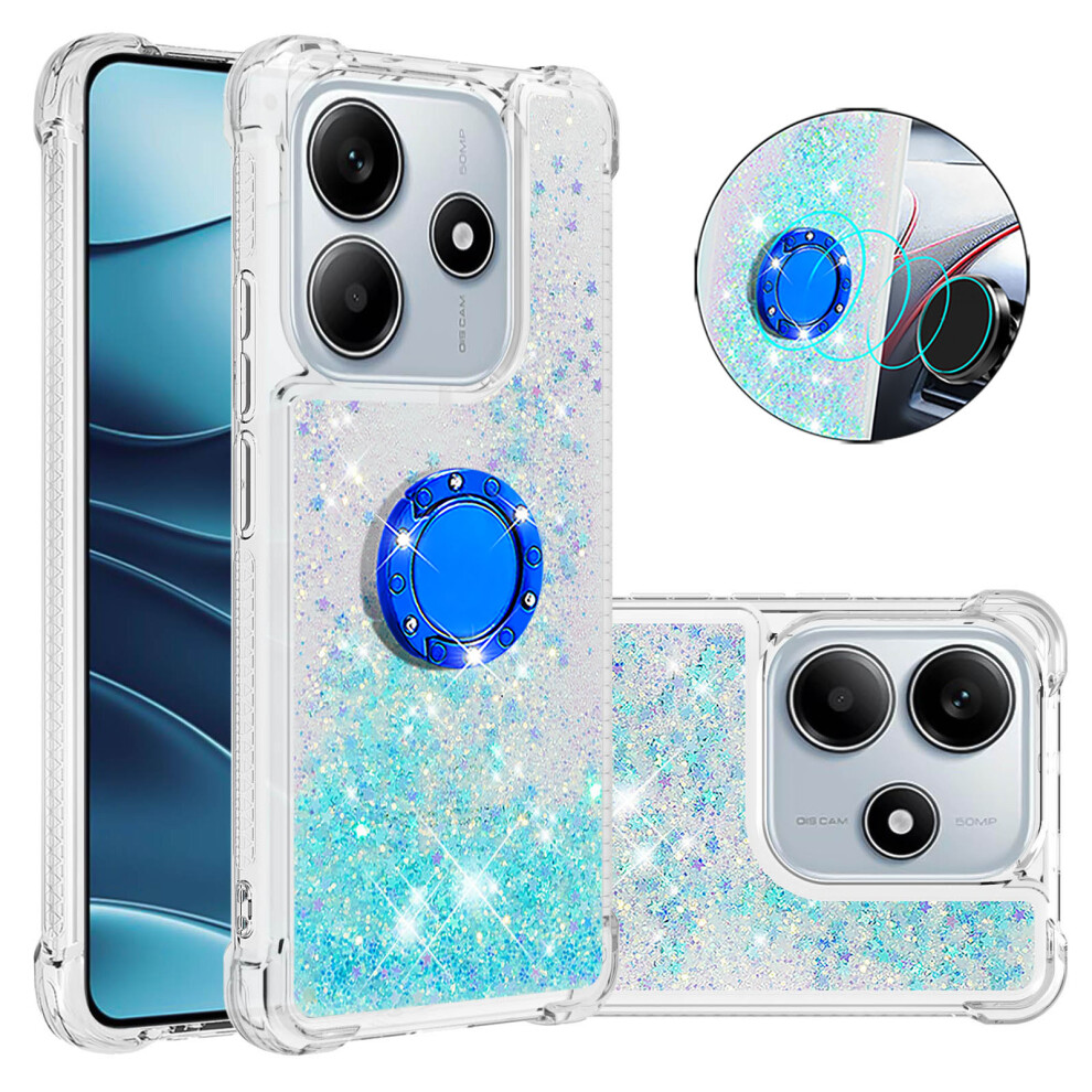 ( / Pentagram) For Xiaomi Redmi Note 14 4G (163.25Mm) Tpu Case With Kickstand Quicksand Shockproof Cover Blue 6914288729093