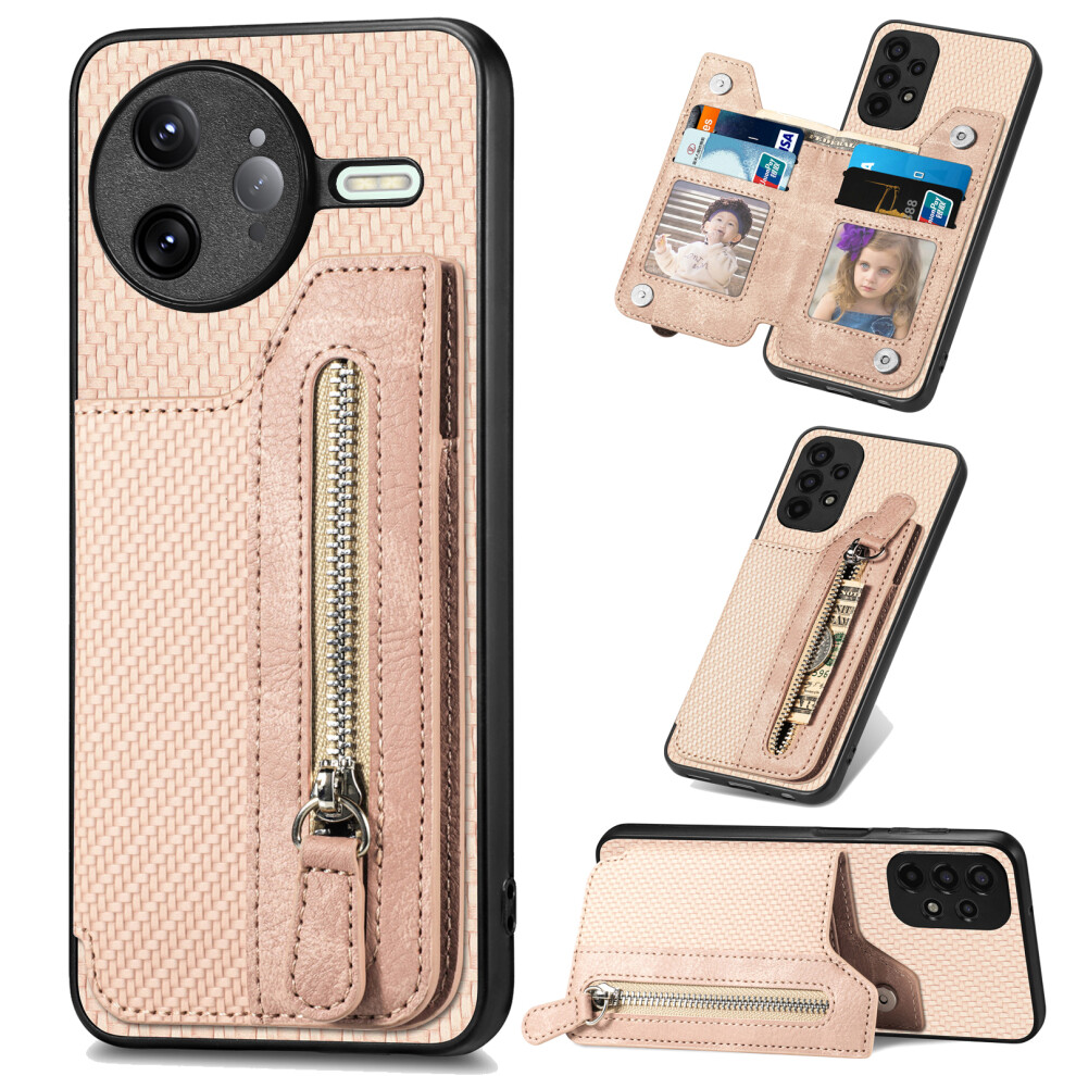 (Apricot) For Xiaomi Poco F7 Ultra 5G / Xiaomi Redmi K80 Pro 5G Case Leather+Pc+Tpu Zipper Wallet Phone Cover 6914286298065