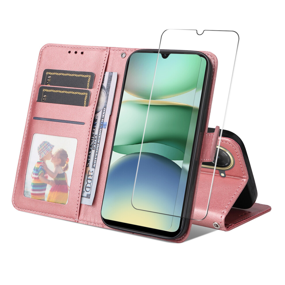 (Pink) For Xiaomi Redmi A5 Nfc (Eu) (173.45Mm) Pu Leather Wallet Case Enkay Hat Prince Phone Stand Cover With Tempered Glass Pink 6914285859458