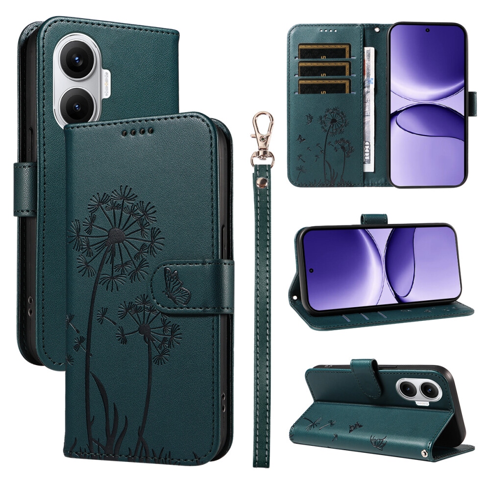 (Blue) For Xiaomi Poco F7 5G / Redmi Turbo 4 Pro 5G Leather Wallet Case With Strap Dandelion Imprint Phone Stand Cover Blue 6914286797766