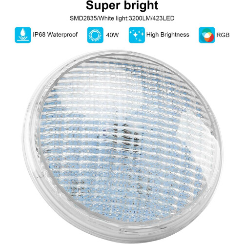 Φως πισίνας LED με αλλαγή χρώματος RGB, υποβρύχια φώτα χαμηλής τάσης 12V AC με 2