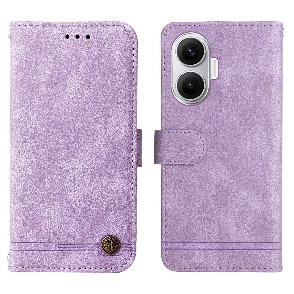 (Purple) For Xiaomi Poco F7 5G / Redmi Turbo 4 Pro 5G Leather Wallet Cases Skin Touch Phone Cover Stand With Strap Purple 6914280893174