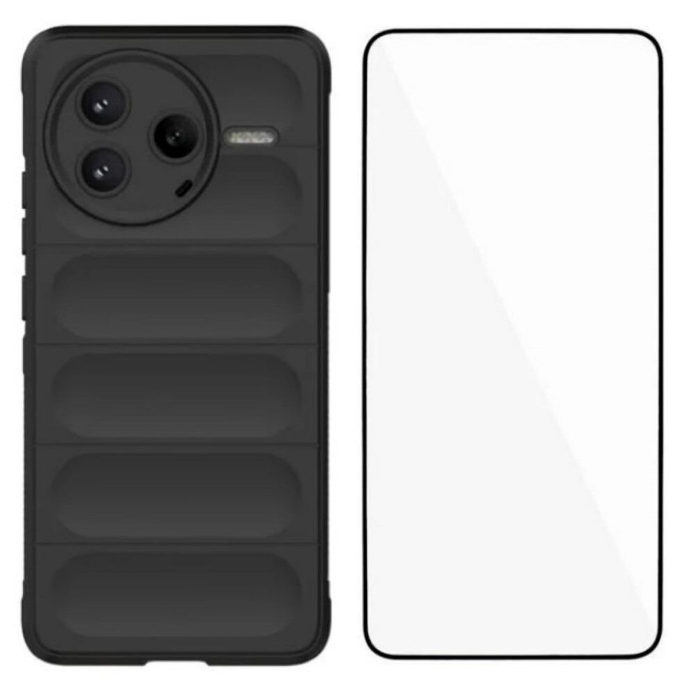 (Black) For Xiaomi Redmi K80 5G / Xiaomi Poco F7 Pro 5G Tpu Case Wanlonfeng Hd Series Anti Slip Phone Cover With Tempered Glass Black 6914289343199