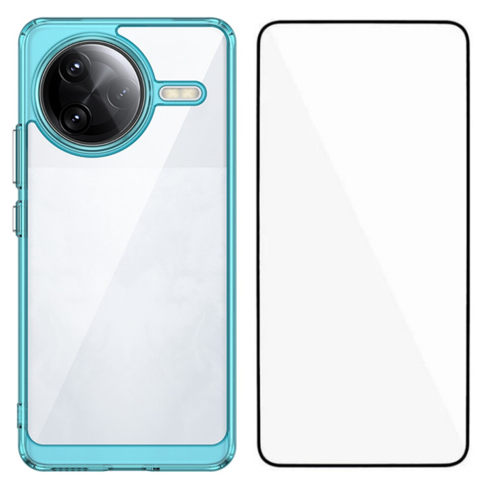 (Transparent ) For Xiaomi Redmi K80 Pro 5G / Xiaomi Poco F7 Ultra 5G Back Cover Wanlonfeng Xc Series Tpu Acrylic Phone Case With Tempered Glass Blue 6914280239491