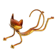 Wijnfleshouder in de vorm van een kat: innovatief, modern en decoratief metalen wijnflesrek voor in de woonkamer of kast.