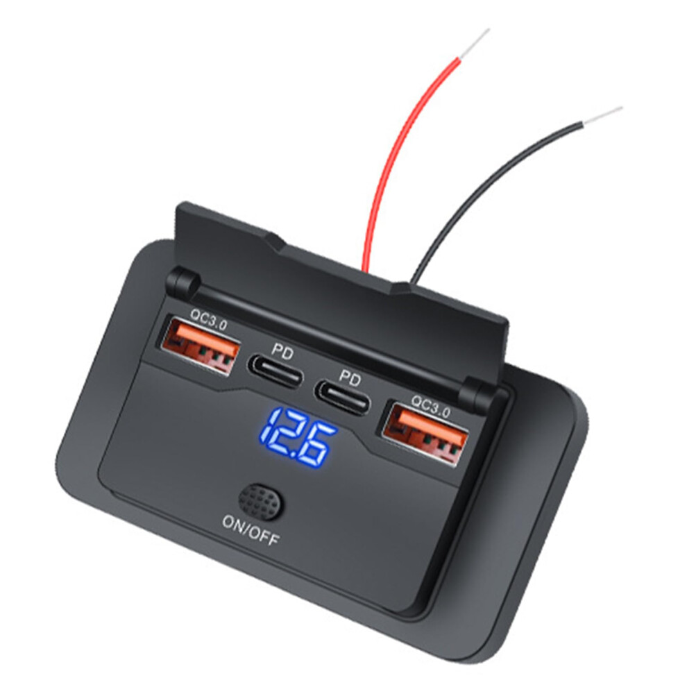 12V/24V Type C Usb Outlet Power Switches Dual Pd3.0 Qc3.0 Quick Charge Ports For Car, Motorcycle, Marine 9365049260572
