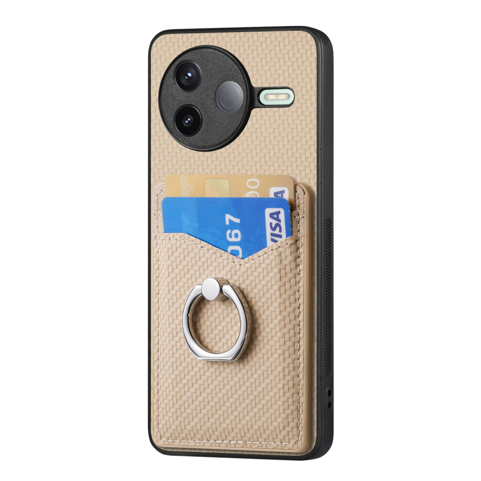 (Apricot) For Xiaomi Poco F7 Pro 5G / Xiaomi Redmi K80 5G Case Card Slots Ring Holder Kickstand Phone Cover 6914284592783