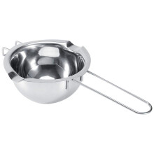 Water Bath Glass Chocolate Melting Pot 27x15x8 cm Stainless Steel Crucible Pan Buttermilk Color Kitchen Cookware