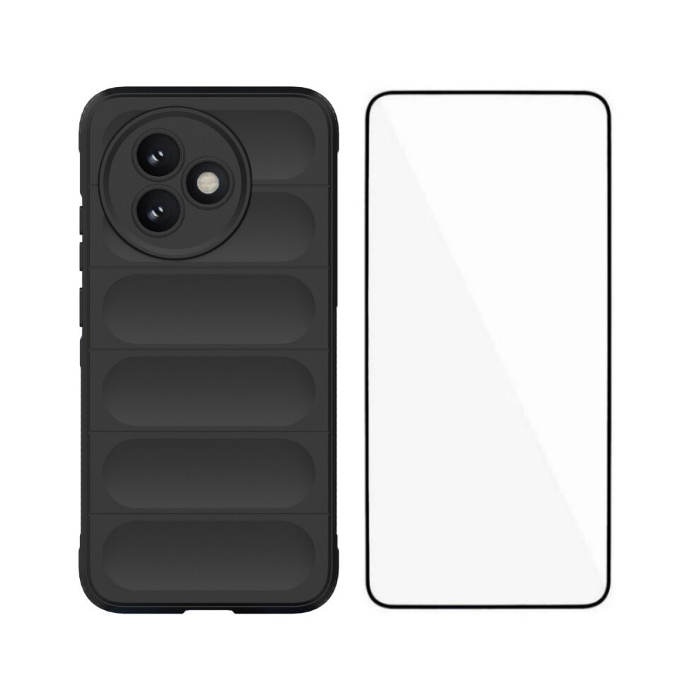 (Black) For Xiaomi Redmi K80 Ultra 5G Tpu Case Wanlonfeng Hd Series Anti Slip Phone Cover With Tempered Glass Black 6914289820089